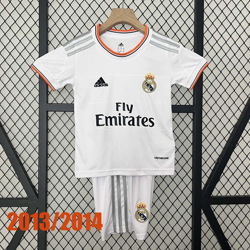 Retro Dětský dres Real Madrid 13 14 Domáci trenky Biela