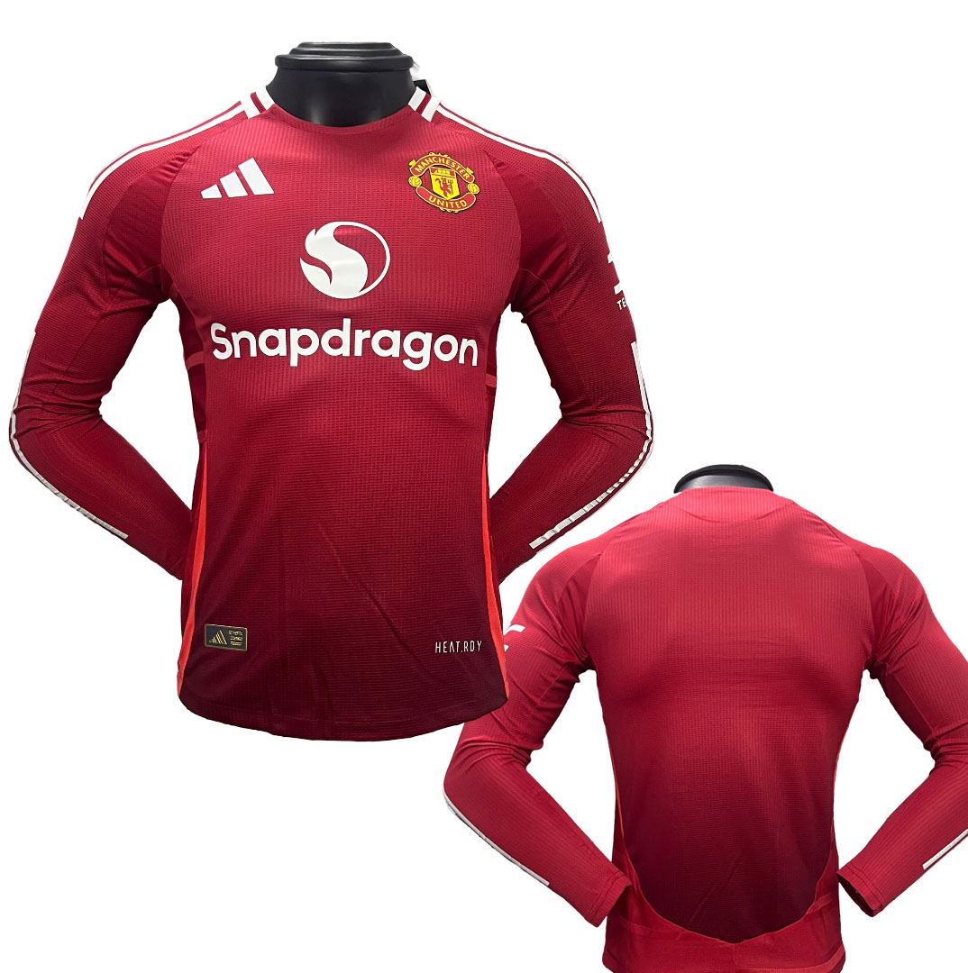 Manchester United Červená Domáci dres 2425 Dlhý Rukáv