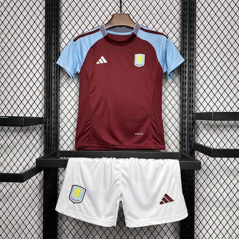 Aston Villa 202425 Domáci Sady Pre Deti Tričko a Šortky