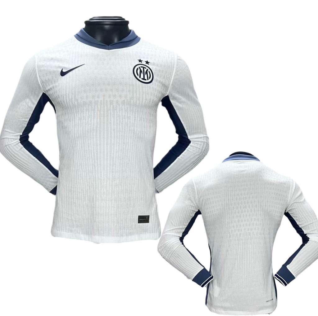 Inter Milan 24/25 Hosťovský dres Biela Dlhé Rukávy